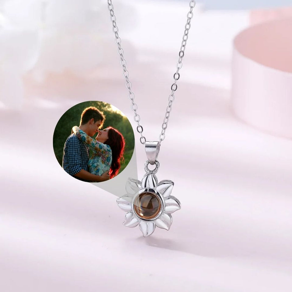 Sunflower (925 Silver) Photobracelet™ - Personalised Necklace with Photo Proyection