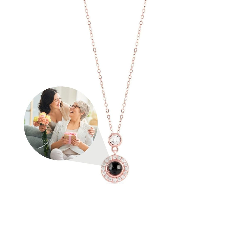 DiamondCircle (925 Silver) Photobracelet™ - Personalised Necklace with Photo Proyection