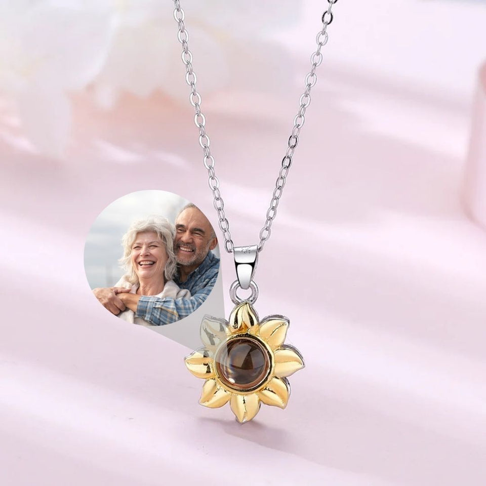 Sunflower (925 Silver) Photobracelet™ - Personalised Necklace with Photo Proyection