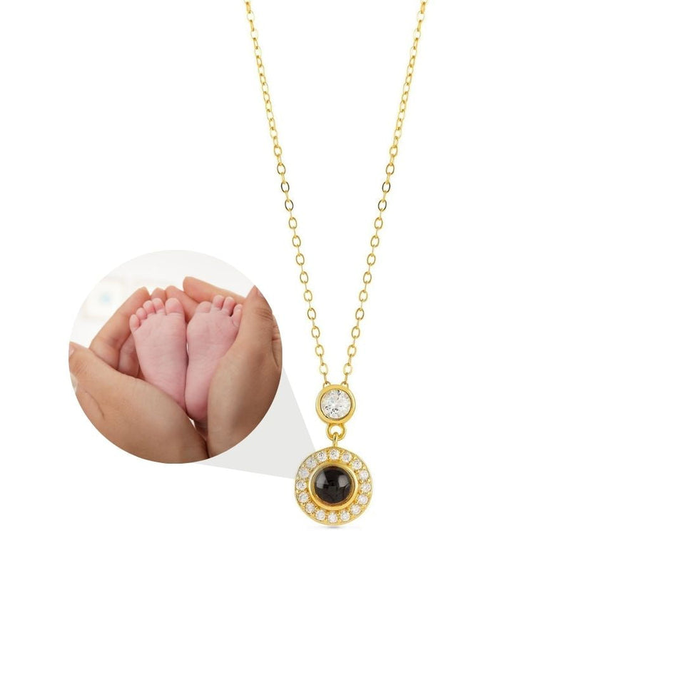 DiamondCircle (925 Silver) Photobracelet™ - Personalised Necklace with Photo Proyection